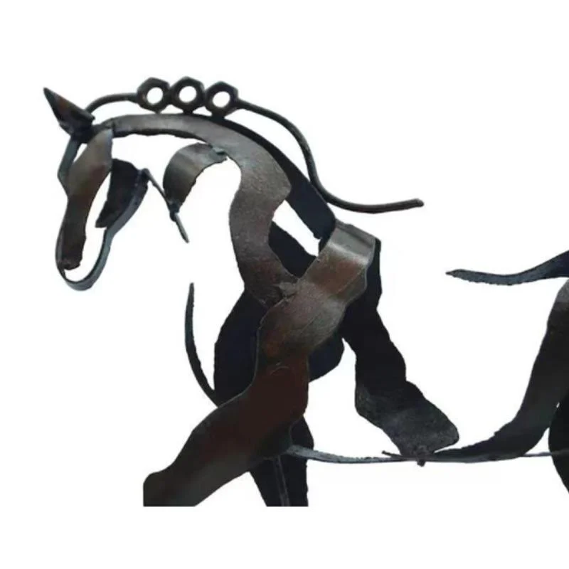 Handmade Metal Horse Sculpture 
