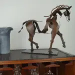 Handmade Metal Horse Sculpture Adonis tag1