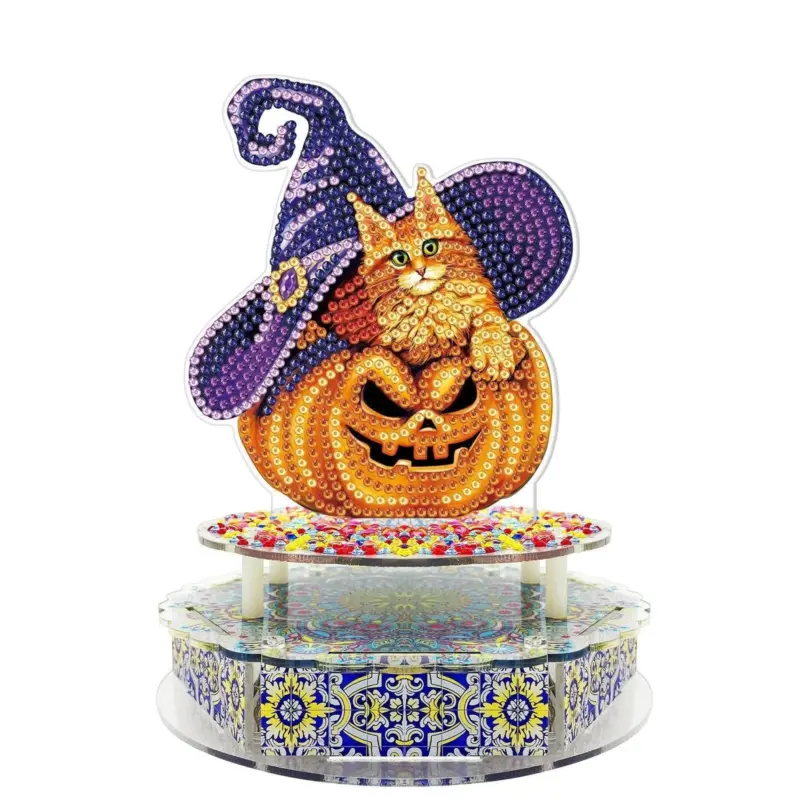 Handmade Point Diamond Halloween Decoration Music Box tag1