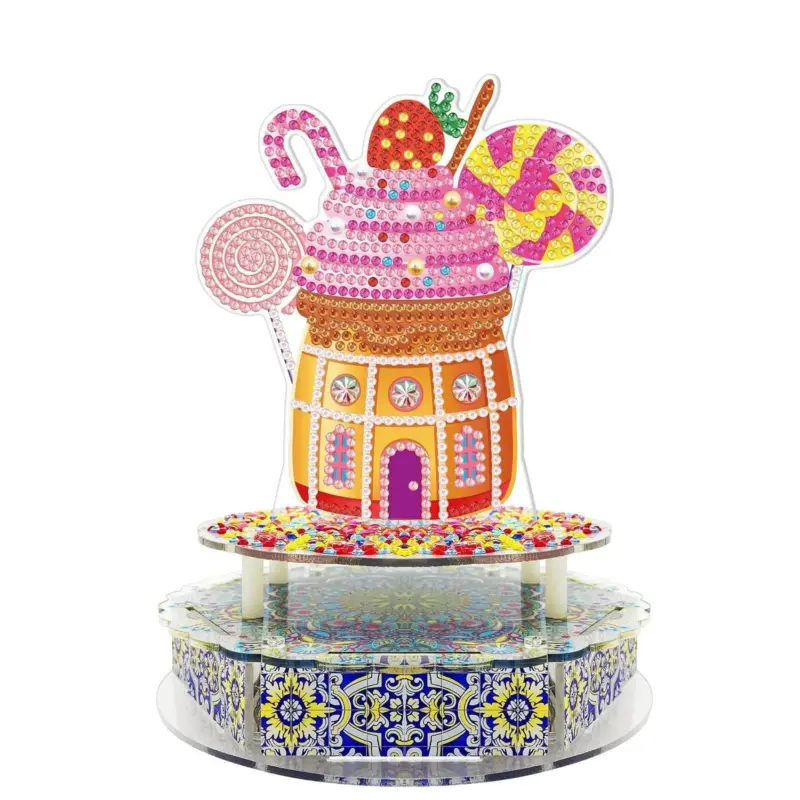 Handmade Point Diamond Halloween Decoration Music Box tag1
