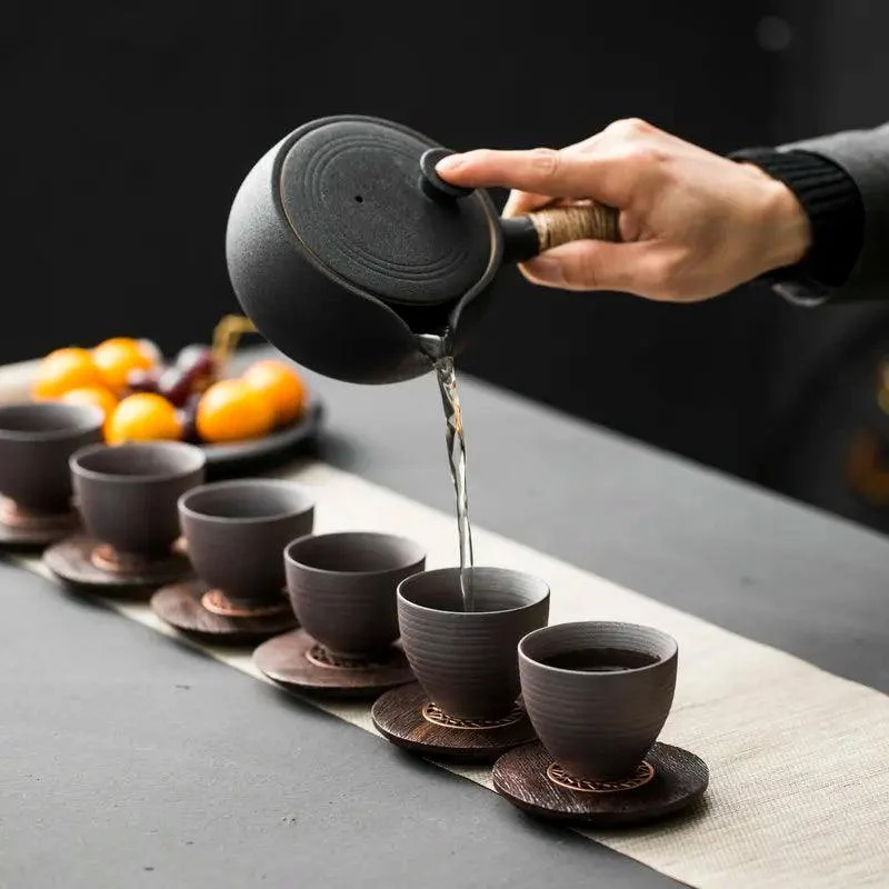 Handmade Pottery Teapot with Handle -