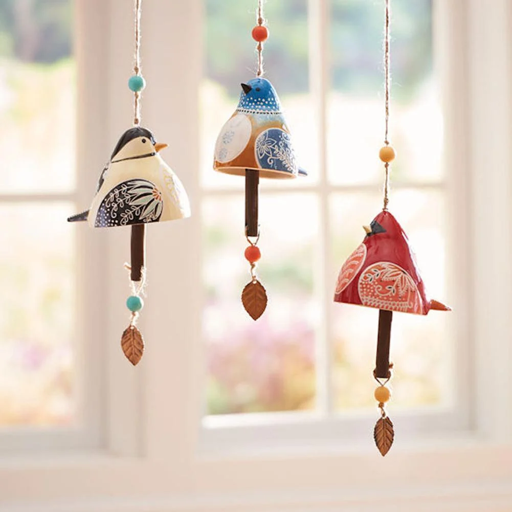 Handmade Resin Cardinals Bird Wind Chimes -