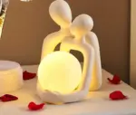 Handmade Romantic Ceramic Couple Lamp