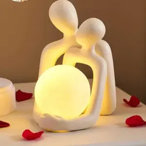 Handmade Romantic Ceramic Couple Lamp - 