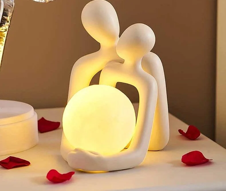 Handmade Romantic Ceramic Couple Lamp -