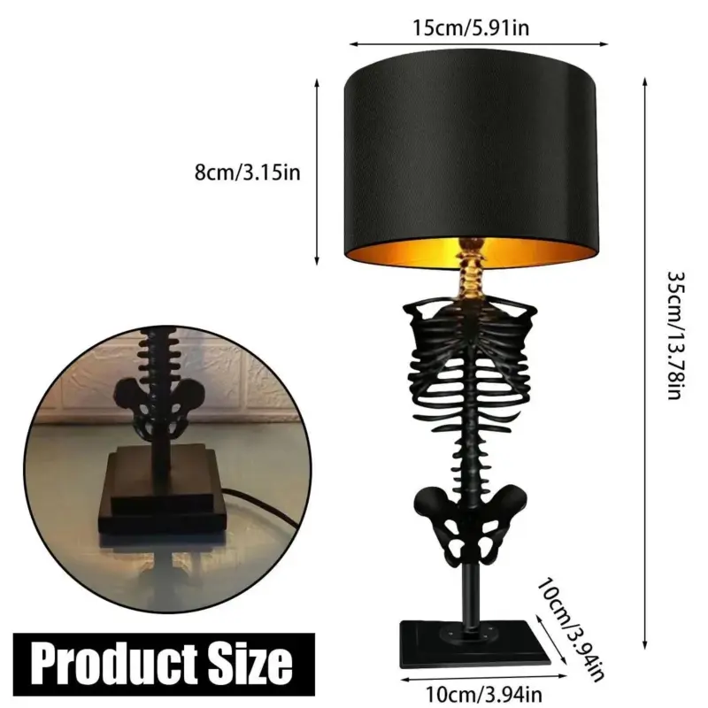 Handmade Skeleton Table Lamp tag1
