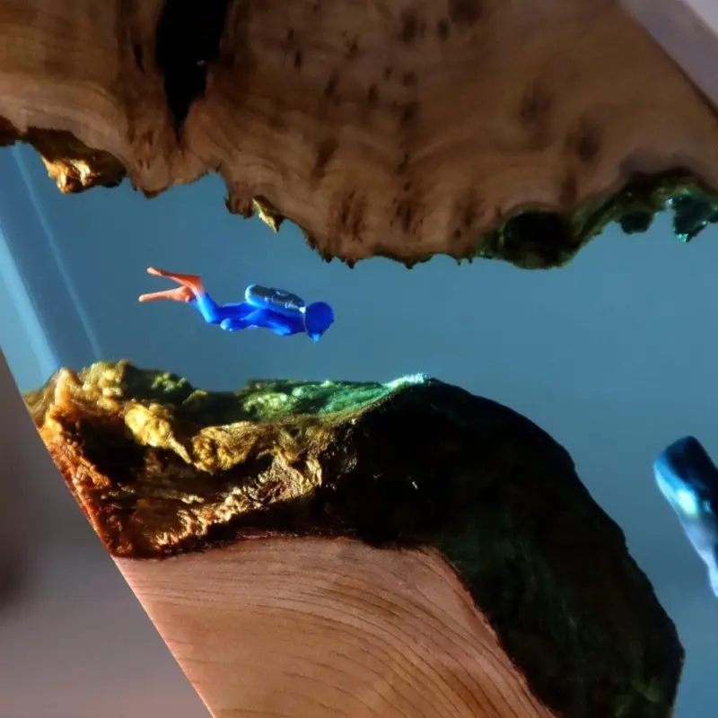 Handmade Whale Diver Lamp