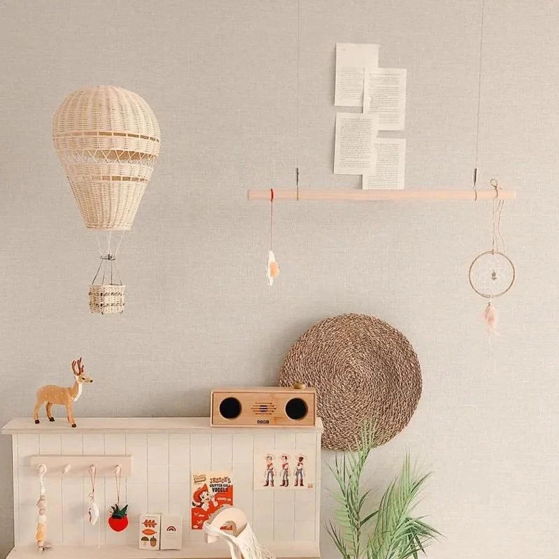 Handmade Wicker Hot Air Balloon - Natural Rattan - Decorative - 30cm x 22cm -  - #tag1#