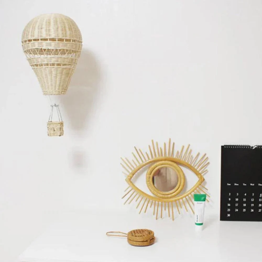 Handmade Wicker Hot Air Balloon - Natural Rattan - Decorative - 30cm x 22cm -  - #tag1#