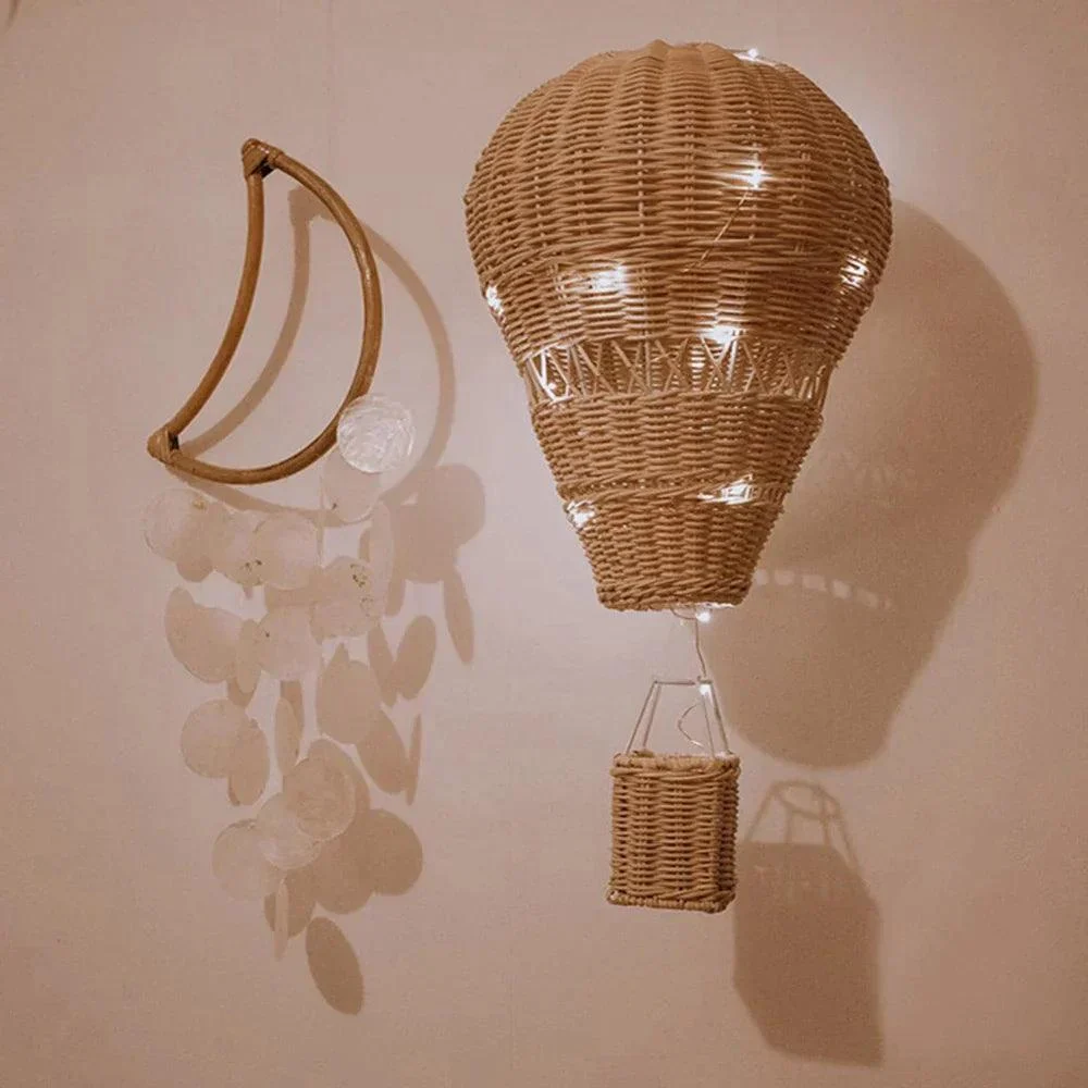 Handmade Wicker Hot Air Balloon - Natural Rattan - Decorative - 30cm x 22cm -  - #tag1#