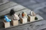 Handmade Wooden Birds Vogely Rustic Decoration Unique Design tag1