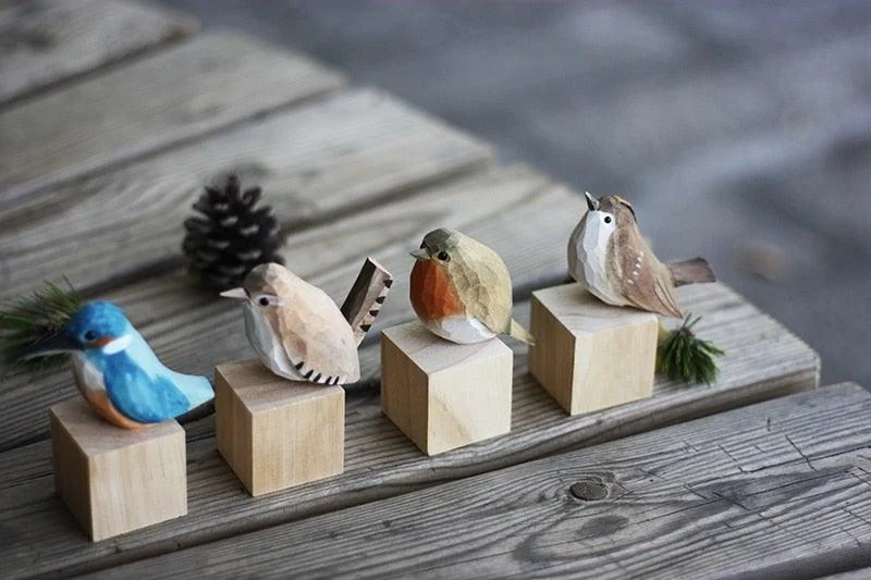 Handmade Wooden Birds - Vogely - Rustic Decoration - Unique Design -  - #tag1#