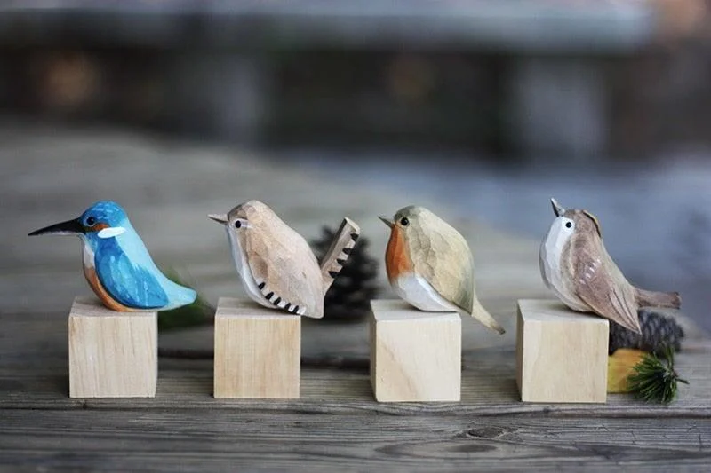 Handmade Wooden Birds - Vogely - Rustic Decoration - Unique Design -  - #tag1#