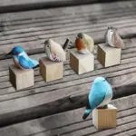 Handmade Wooden Birds Vogely Rustic Decoration Unique Design tag1