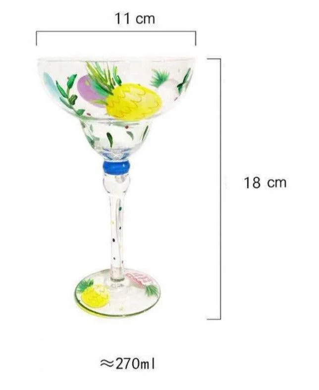 Handpaint Magarita Colored Cocktail Glasses -