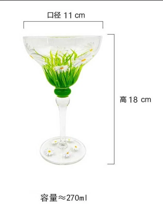 Handpaint Magarita Colored Cocktail Glasses -