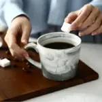 Handpainted Gold Monogram Natural Marble Porcelain Coffee Mug Mr and Mrs Tea Milk Cups and Mugs 1d1f4e63 80f1 44ff 952f c7f5e8eb3106
