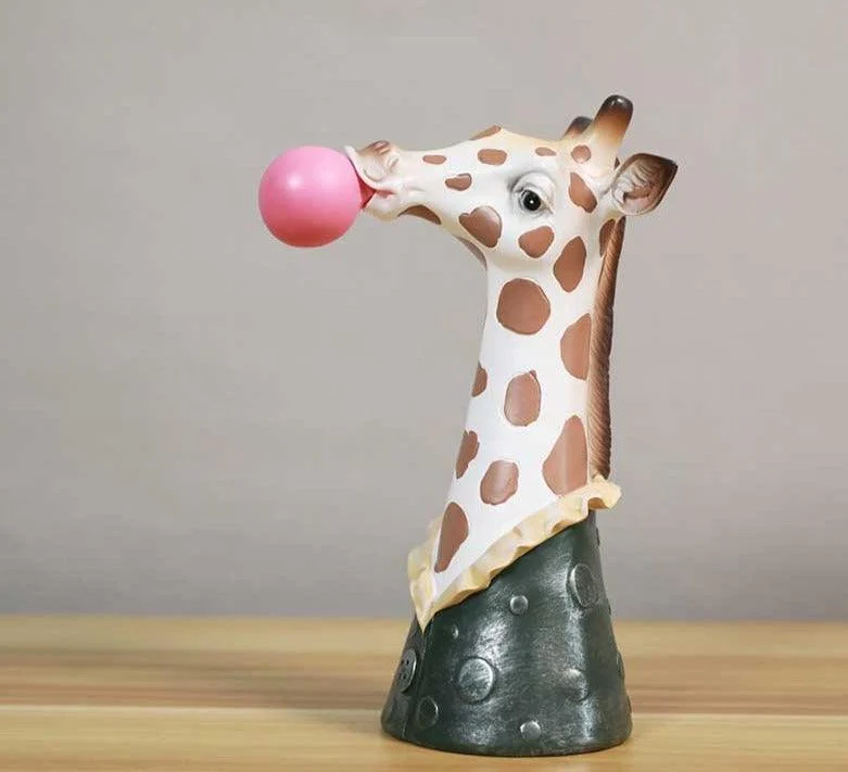 Handpainted Resin Zebra Giraffe Vase Planter Pot -