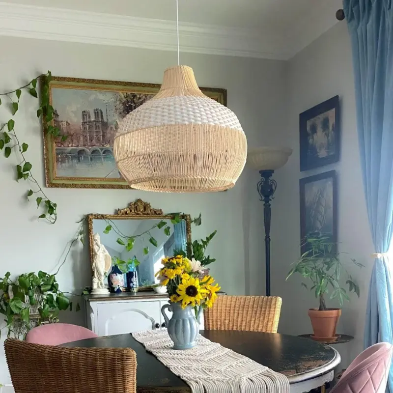 HandwovenRattanKitchenIslandPendantLightingWickerLampShade Homdiy