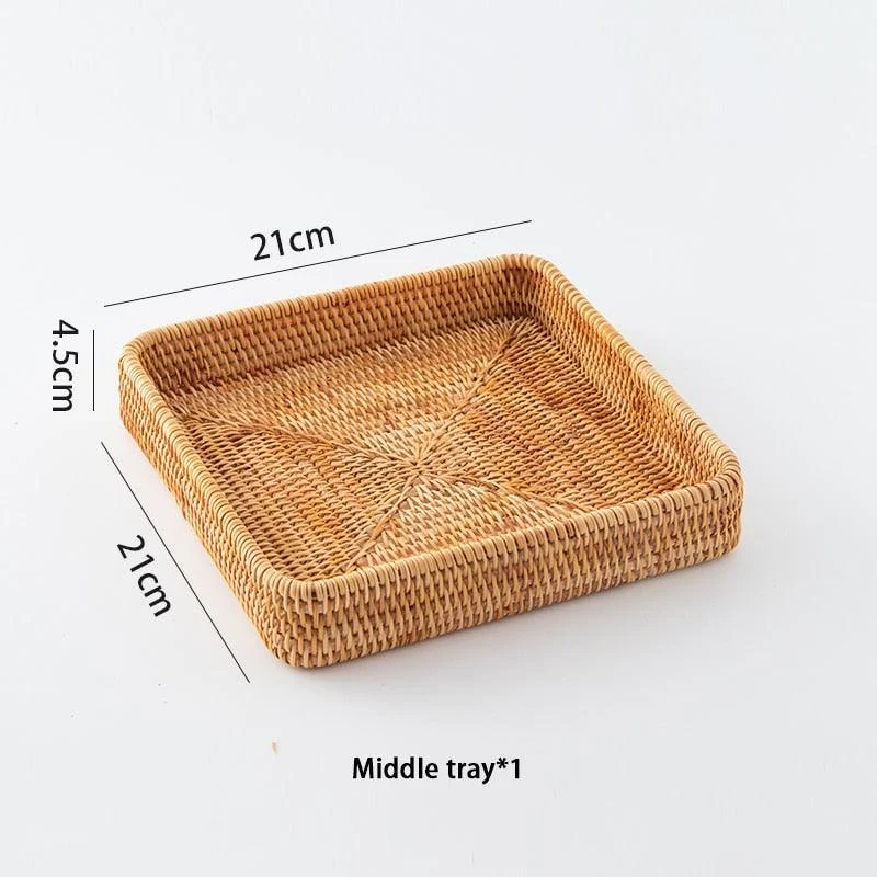 Handwoven Rattan Serving Tray -