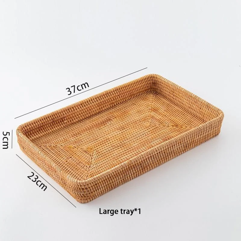 Handwoven Rattan Serving Tray -