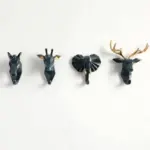 Hang Your Keys in Style with Animals Head Key Hook Wall Hanger Rack Holder Unique and Practical