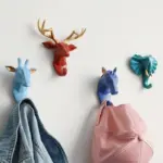 Hang Your Keys in Style with Animals Head Key Hook Wall Hanger Rack Holder Unique and Practical