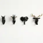 Hang Your Keys in Style with Animals Head Key Hook Wall Hanger Rack Holder Unique and Practical
