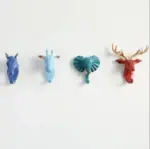 Hang Your Keys in Style with Animals Head Key Hook Wall Hanger Rack Holder Unique and Practical