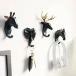 Hang Your Keys in Style with Animals Head Key Hook Wall Hanger Rack Holder Unique and Practical