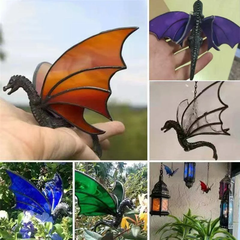 Hanging Dragon Stained Suncatcher Handmade Glass Window Decoration -  - #tag1#
