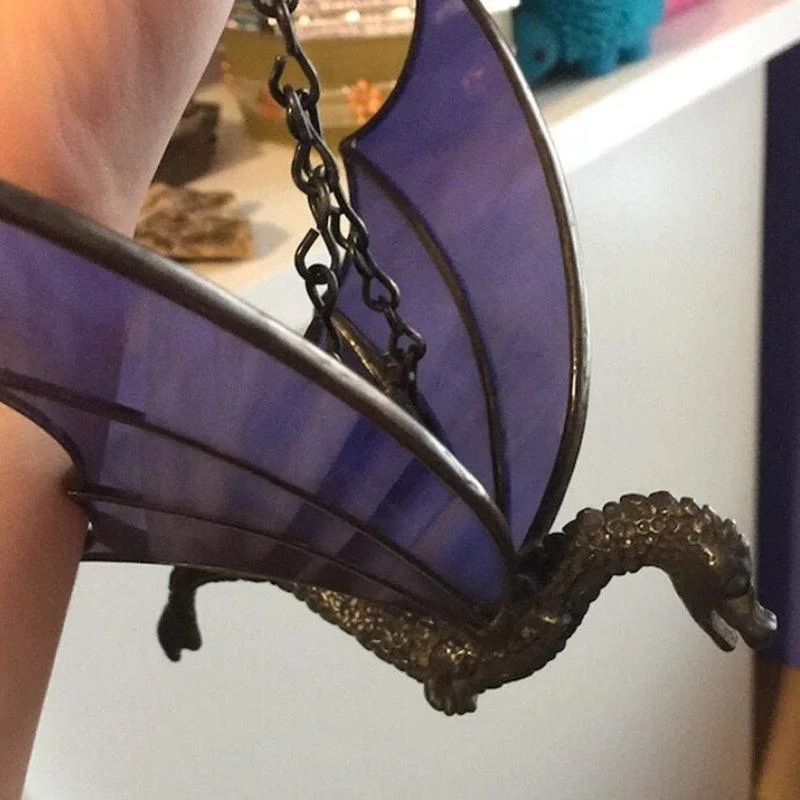 Hanging Dragon Stained Suncatcher Handmade Glass Window Decoration -  - #tag1#