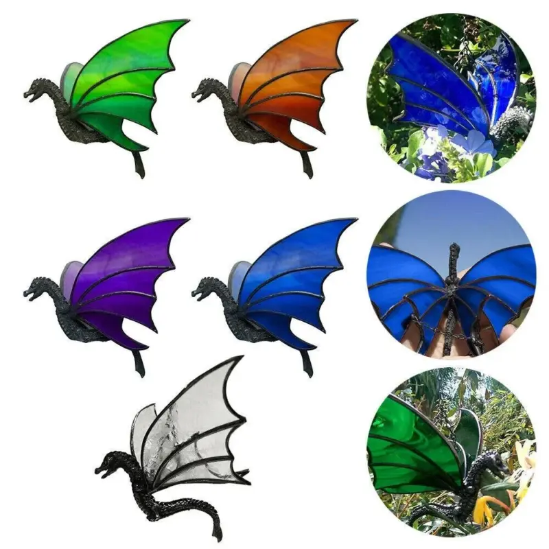 Hanging Dragon Stained Suncatcher Handmade Glass Window Decoration tag1