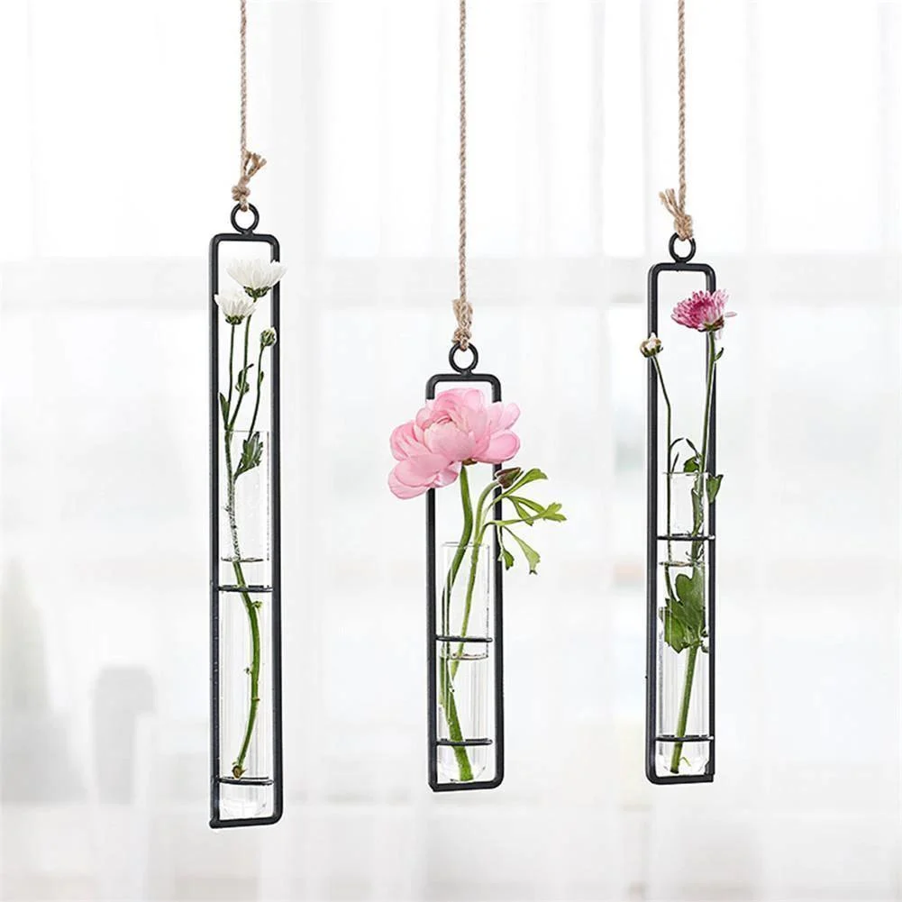 Hanging Iron Propagation Terrarium Vases -