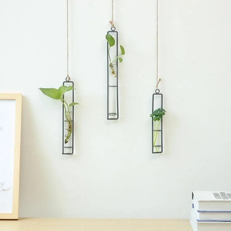 Hanging Iron Propagation Terrarium Vases -