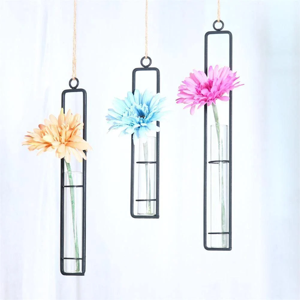 Hanging Iron Propagation Terrarium Vases -