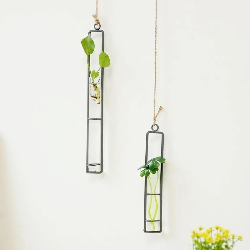 Hanging Iron Propagation Terrarium Vases -