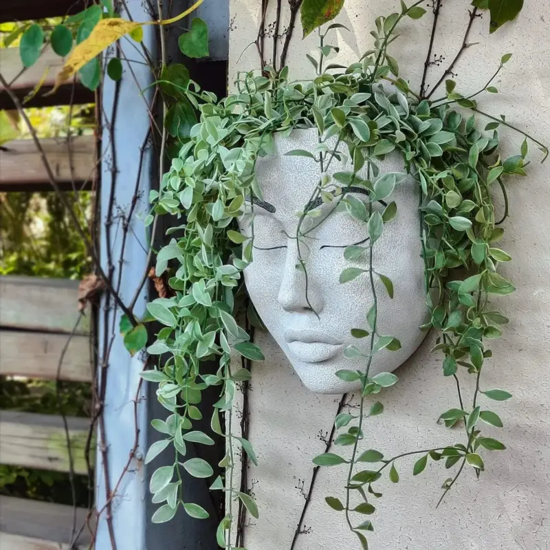 Hanging Plant Pot Visage Resin Human Face Wall Decoration tag1
