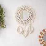 Hanging Wall Mirror Boho Macrame Round mirror 16x25cm tag1