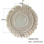 Hanging Wall Mirror Boho Macrame Round mirror 16x25cm tag1