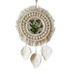 Hanging Wall Mirror Boho Macrame Round mirror 16x25cm tag1