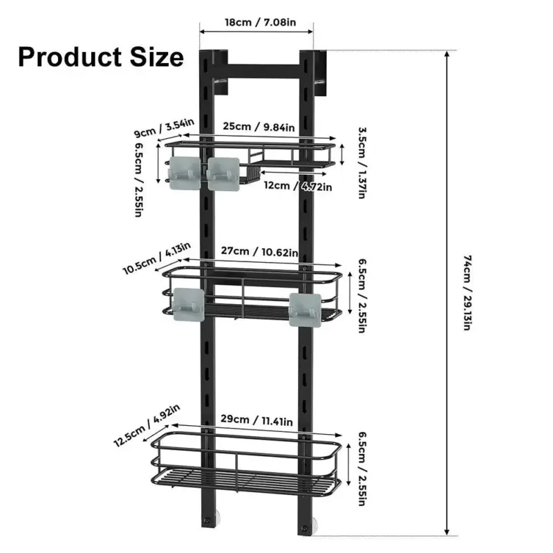 Hanging and Over Door Shower Caddies tag1