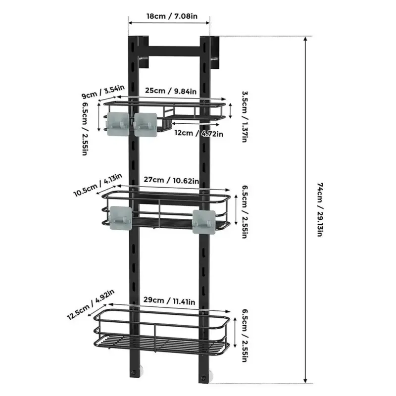 Hanging and Over Door Shower Caddies tag1