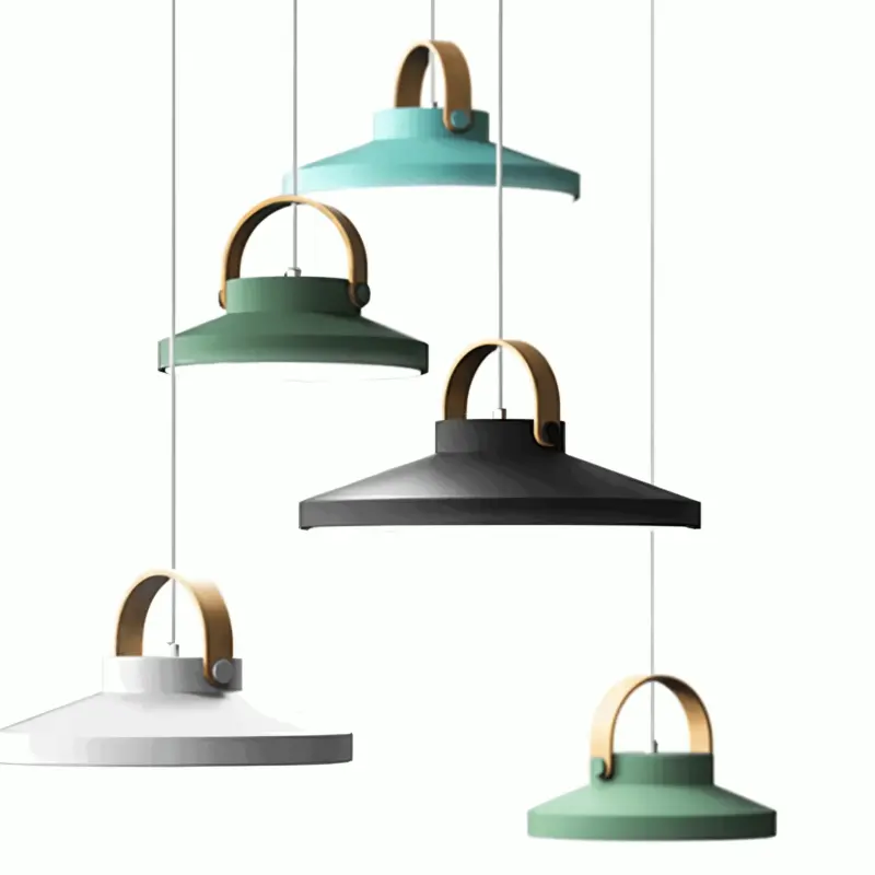 Hanging lamp Nordic Modern LED Wood imitation tag1