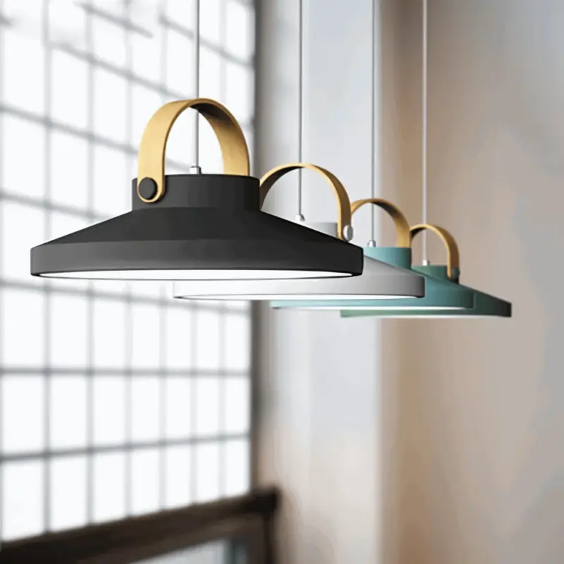 Hanging lamp Nordic Modern LED Wood imitation tag1