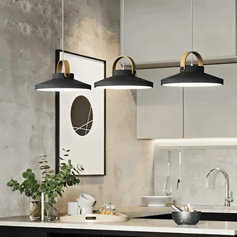 Hanging lamp Nordic Modern LED Wood imitation tag1