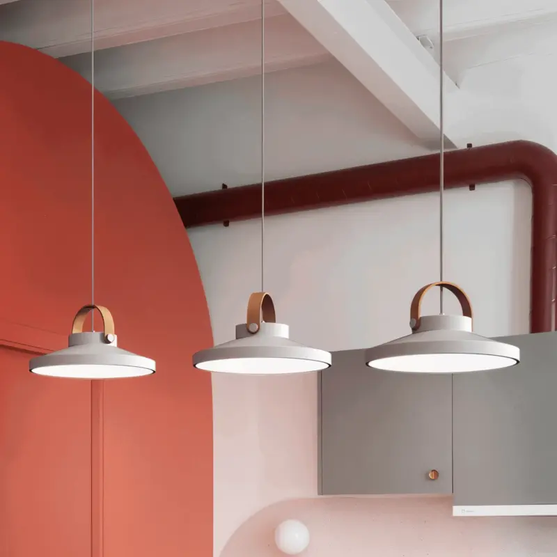 Hanging lamp Nordic Modern LED Wood imitation tag1
