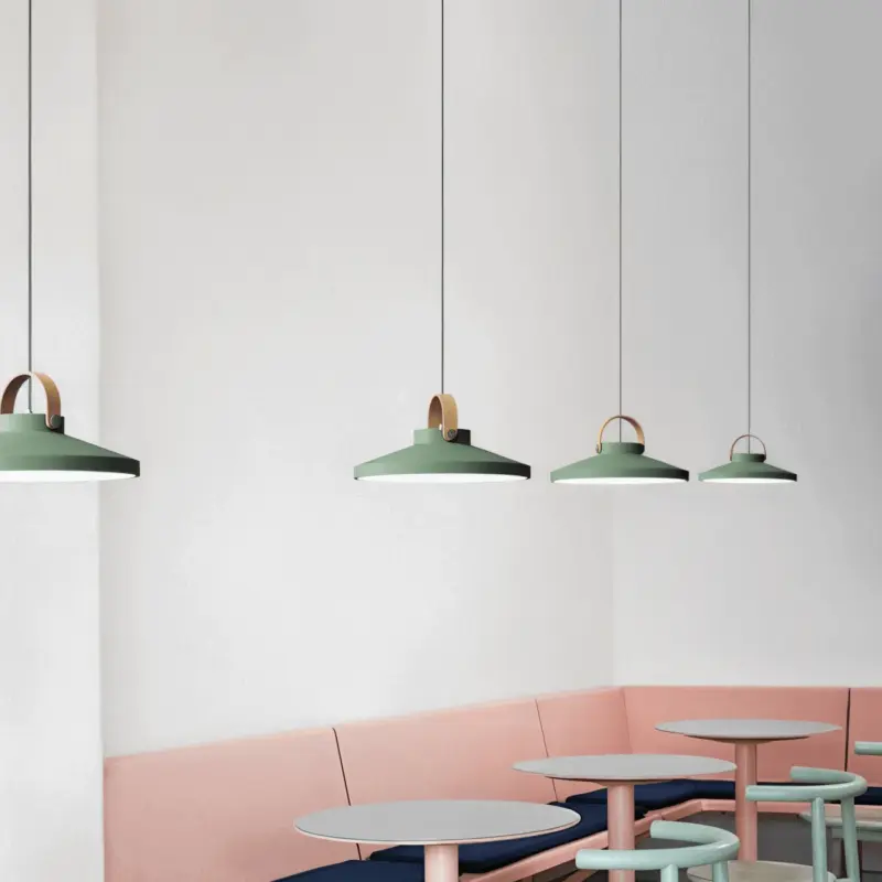 Hanging lamp Nordic Modern LED Wood imitation tag1