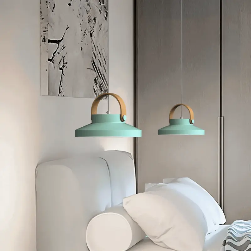 Hanging lamp Nordic Modern LED Wood imitation tag1