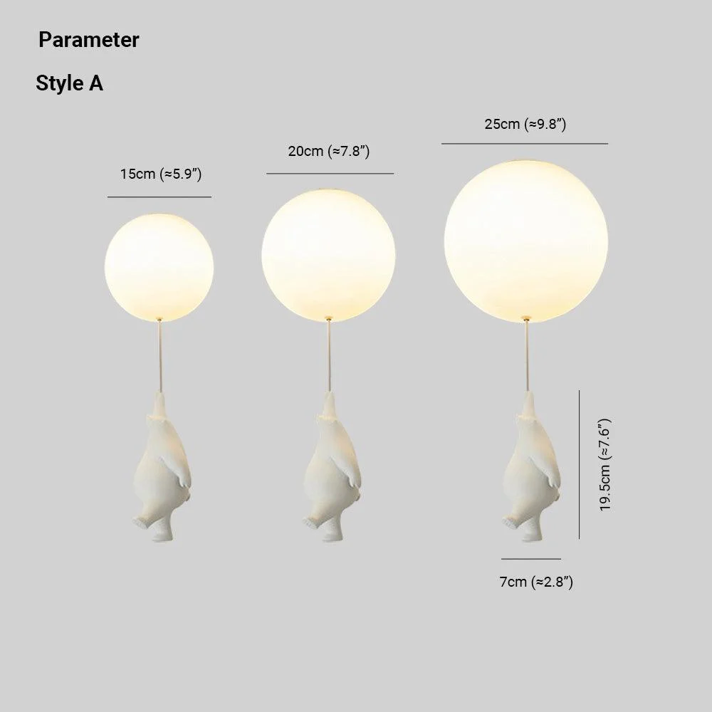 Hanging lamp - WhimsyLight - Bear and balloon - Enchanting design -  - #tag1#